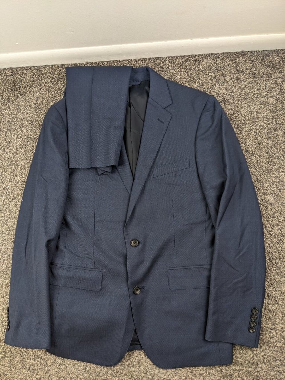 Bonobos 36R Suit Marzotto Italian Wool Navy Blue 32x29 Standard Fit